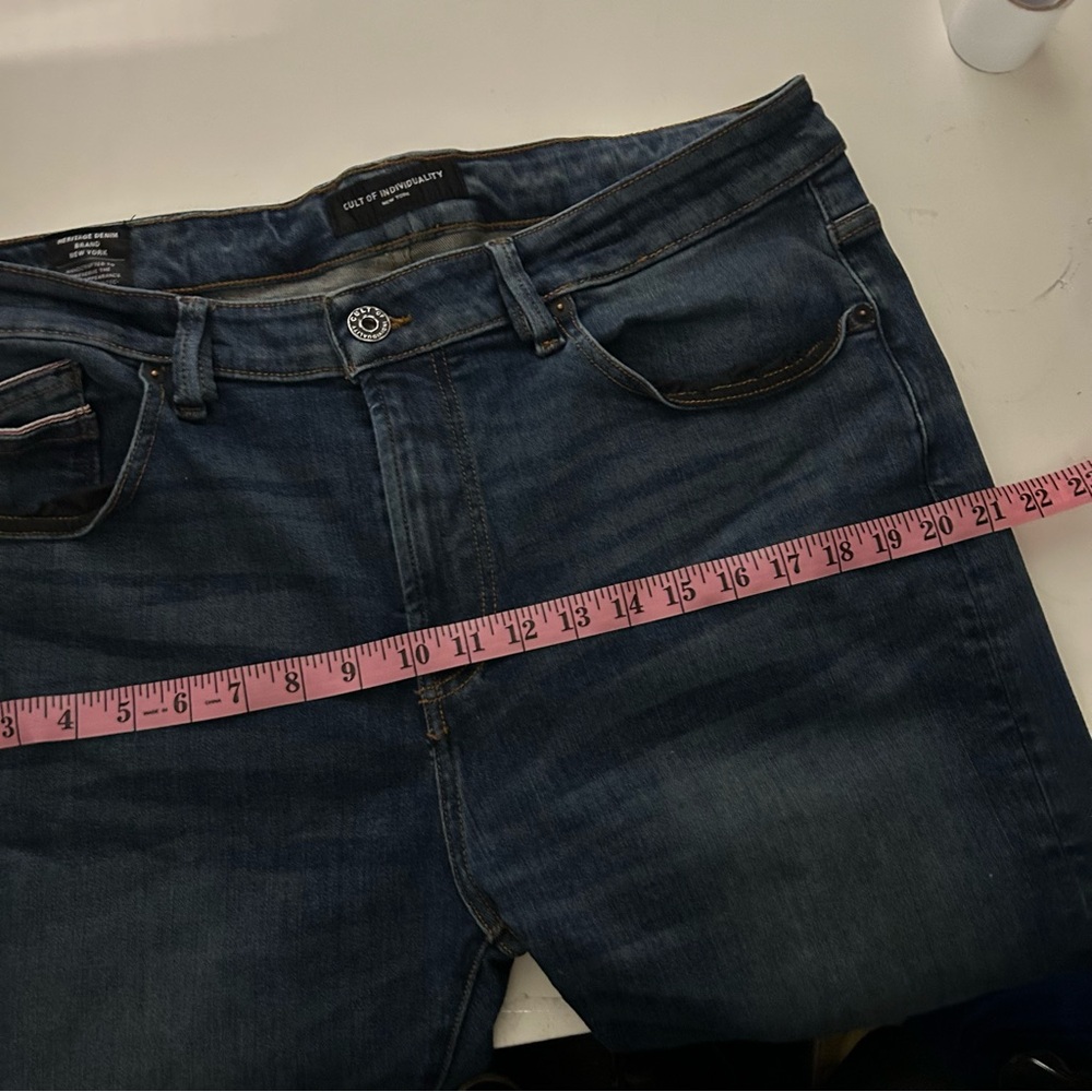 Cult of Individuality Rocker Slim Stretch Straight Japanese Selvedge Jeans 38/32 - Picture 13 of 16